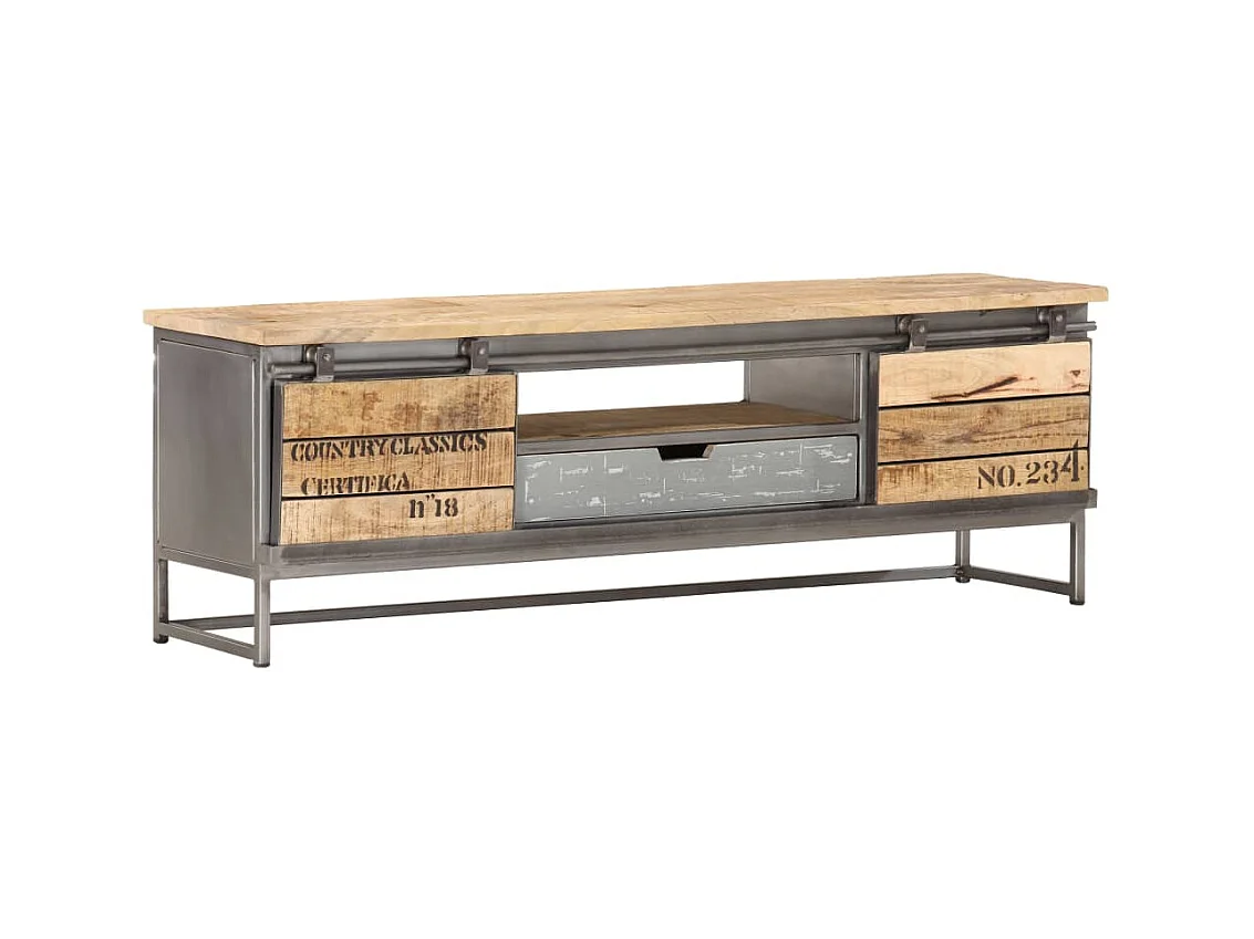 Meuble TV 120 x 30 x 40 cm Bois massif de manguier