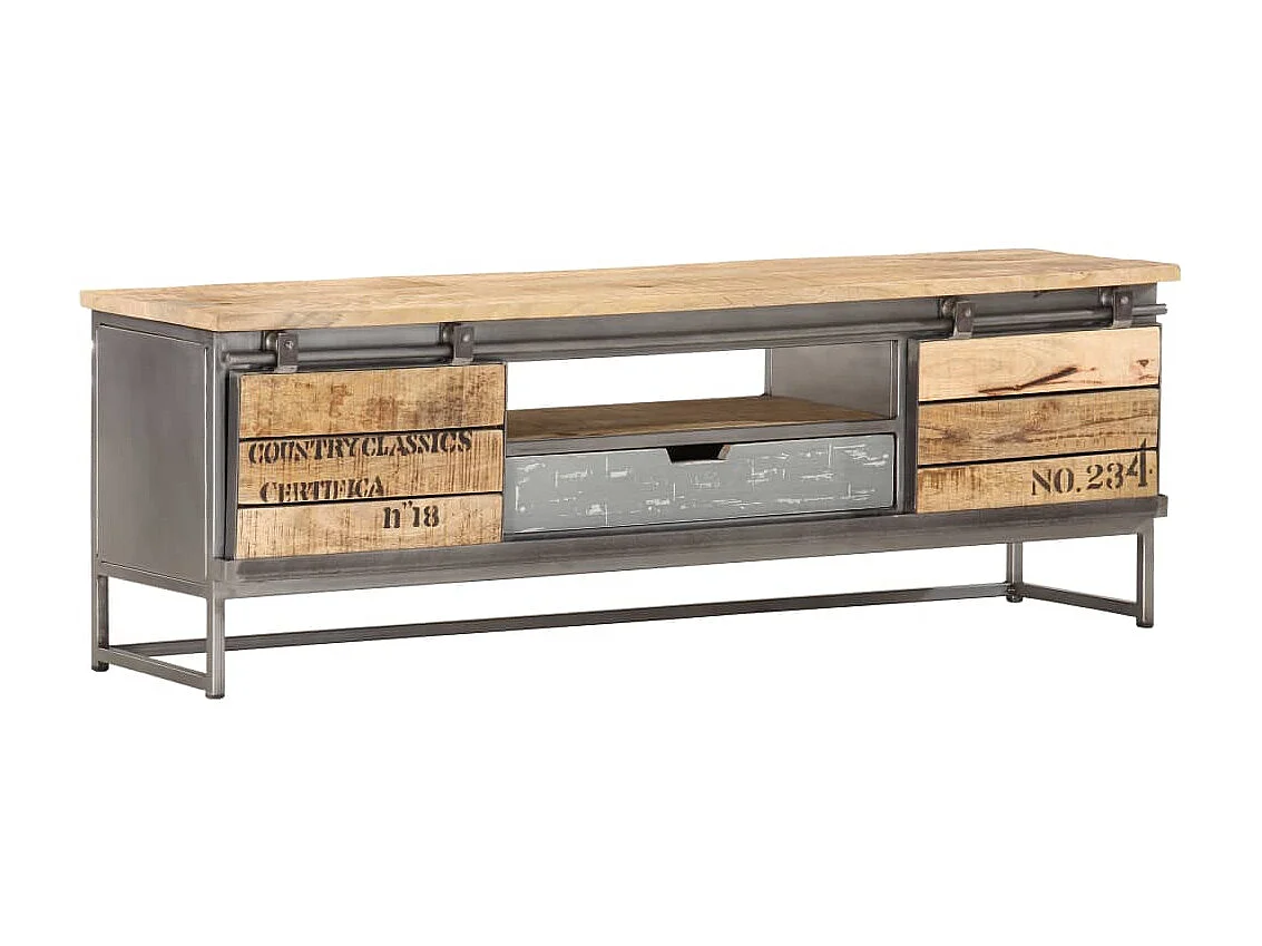 Meuble TV 120 x 30 x 40 cm Bois massif de manguier