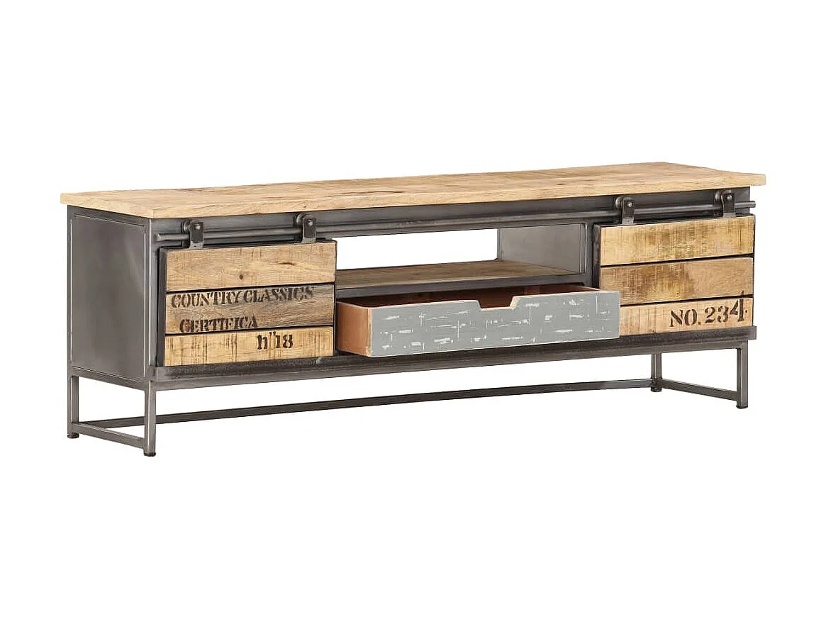 Meuble TV 120 x 30 x 40 cm Bois massif de manguier