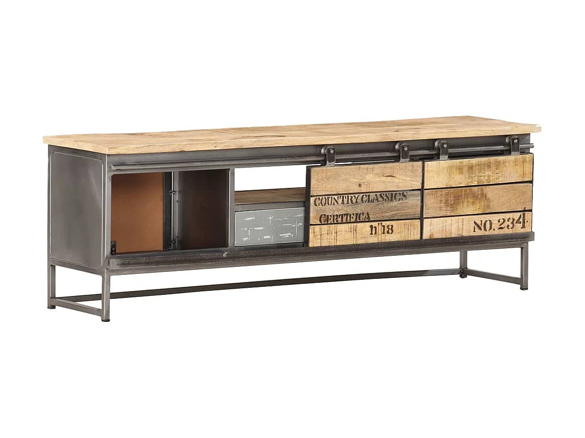 Meuble TV 120 x 30 x 40 cm Bois massif de manguier