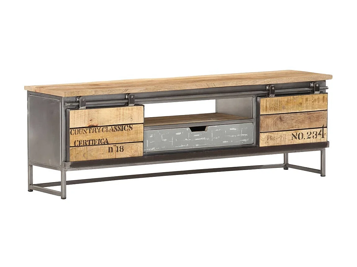 Meuble TV 120 x 30 x 40 cm Bois massif de manguier