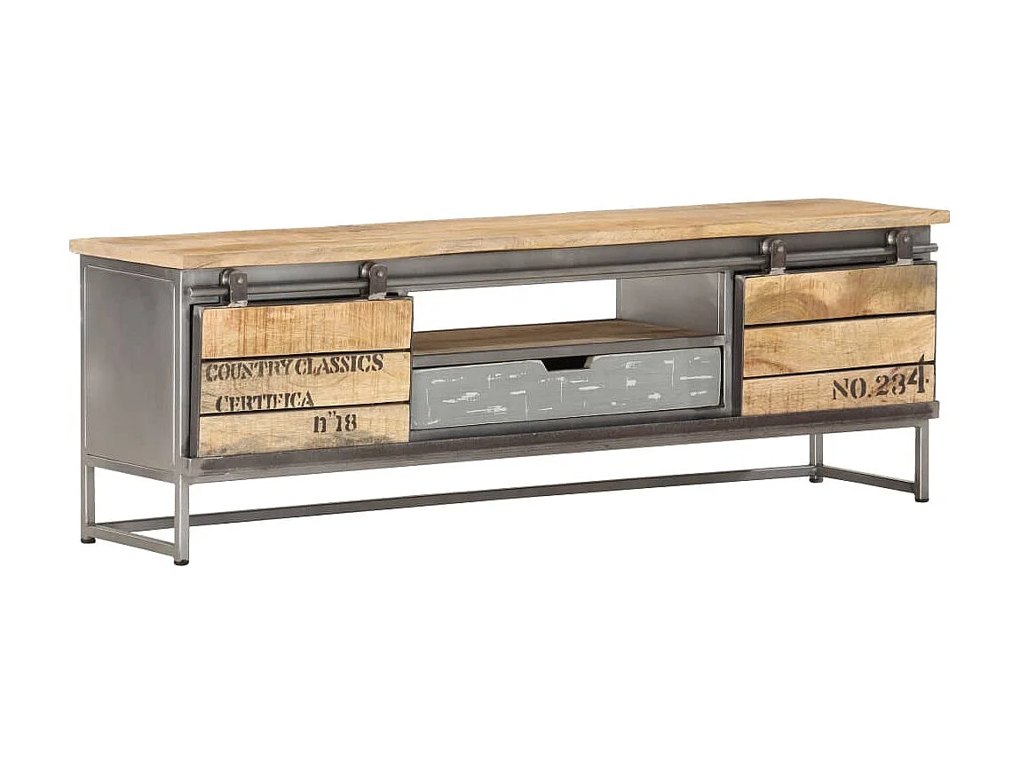 Meuble TV 120 x 30 x 40 cm Bois massif de manguier