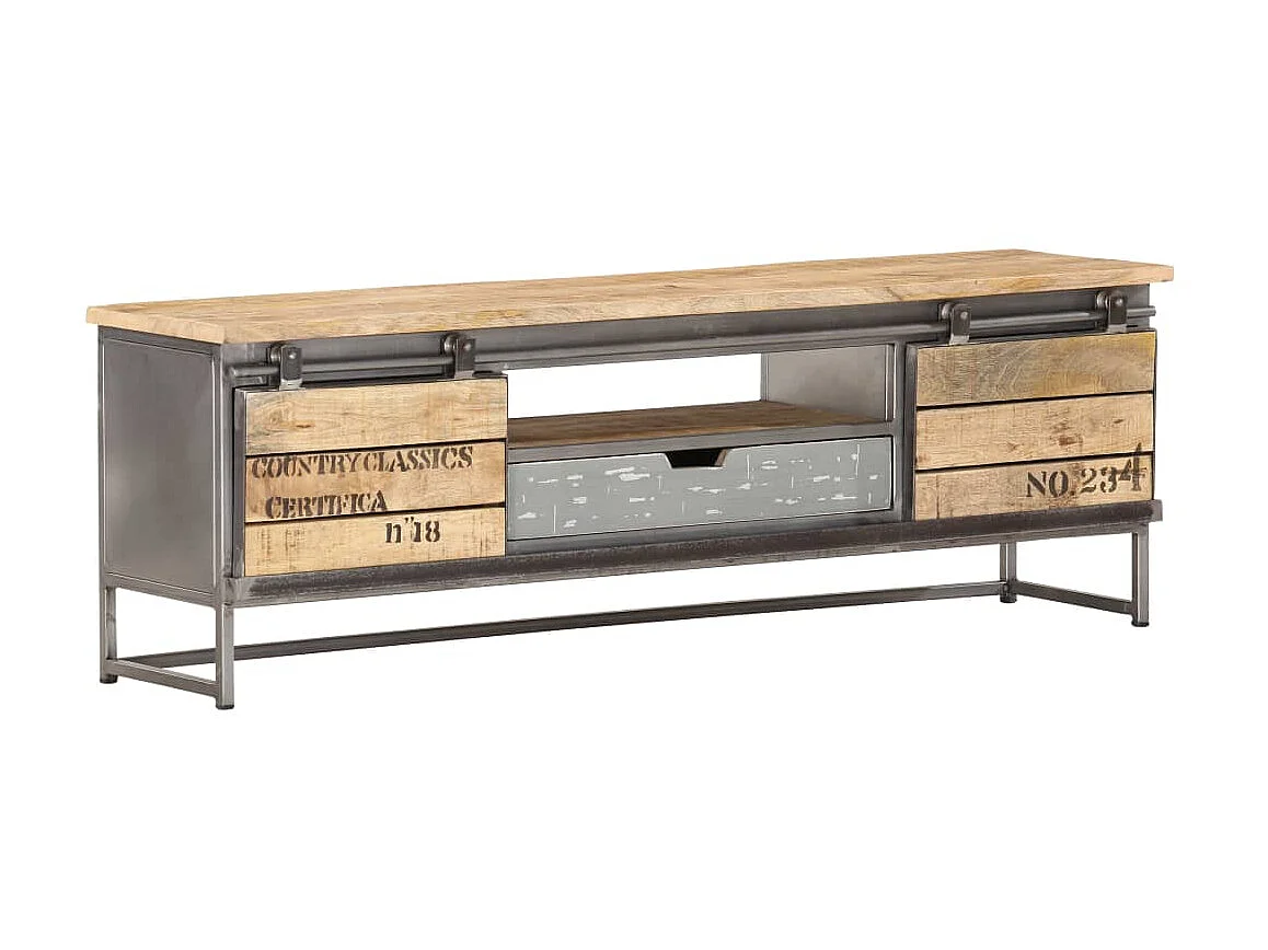 Meuble TV 120 x 30 x 40 cm Bois massif de manguier