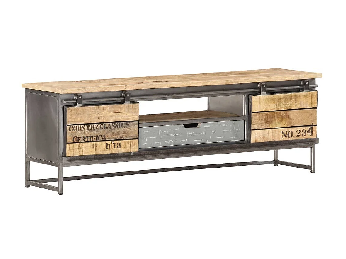 Meuble TV 120 x 30 x 40 cm Bois massif de manguier