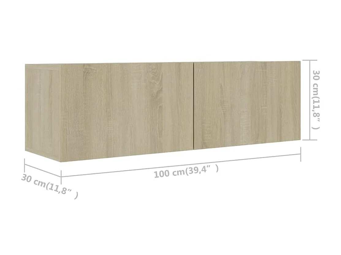 Mueble TV 3 piezas aglomerado Roble Sonoma