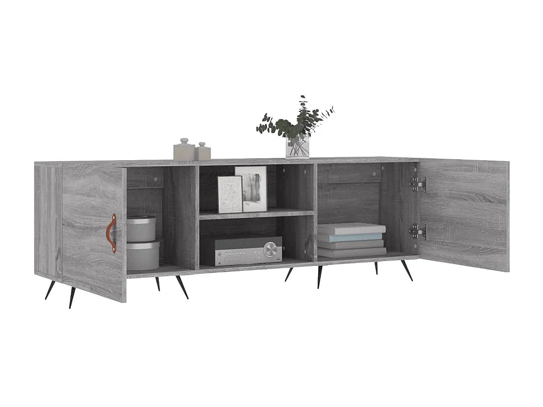 Mueble TV Sonoma gris 150x30x50 cm madera contrachapada