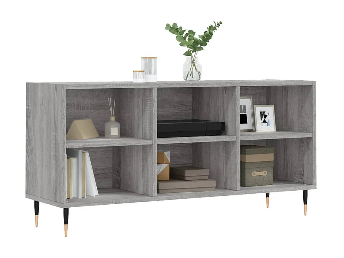 Mobile TV Sonoma grigio 103,5x30x50 cm in derivati del legno