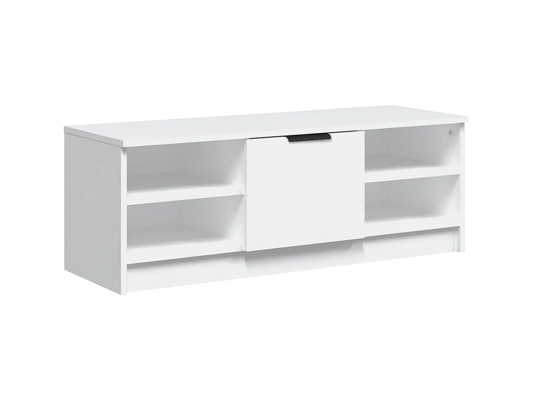 Meuble TV Blanc 102x35,5x36,5 cm Bois d'ingénierie