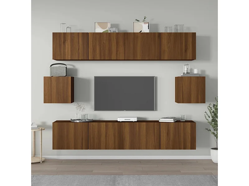 Ensemble de meubles TV 6 pcs Chêne marron Bois d'ingénierie