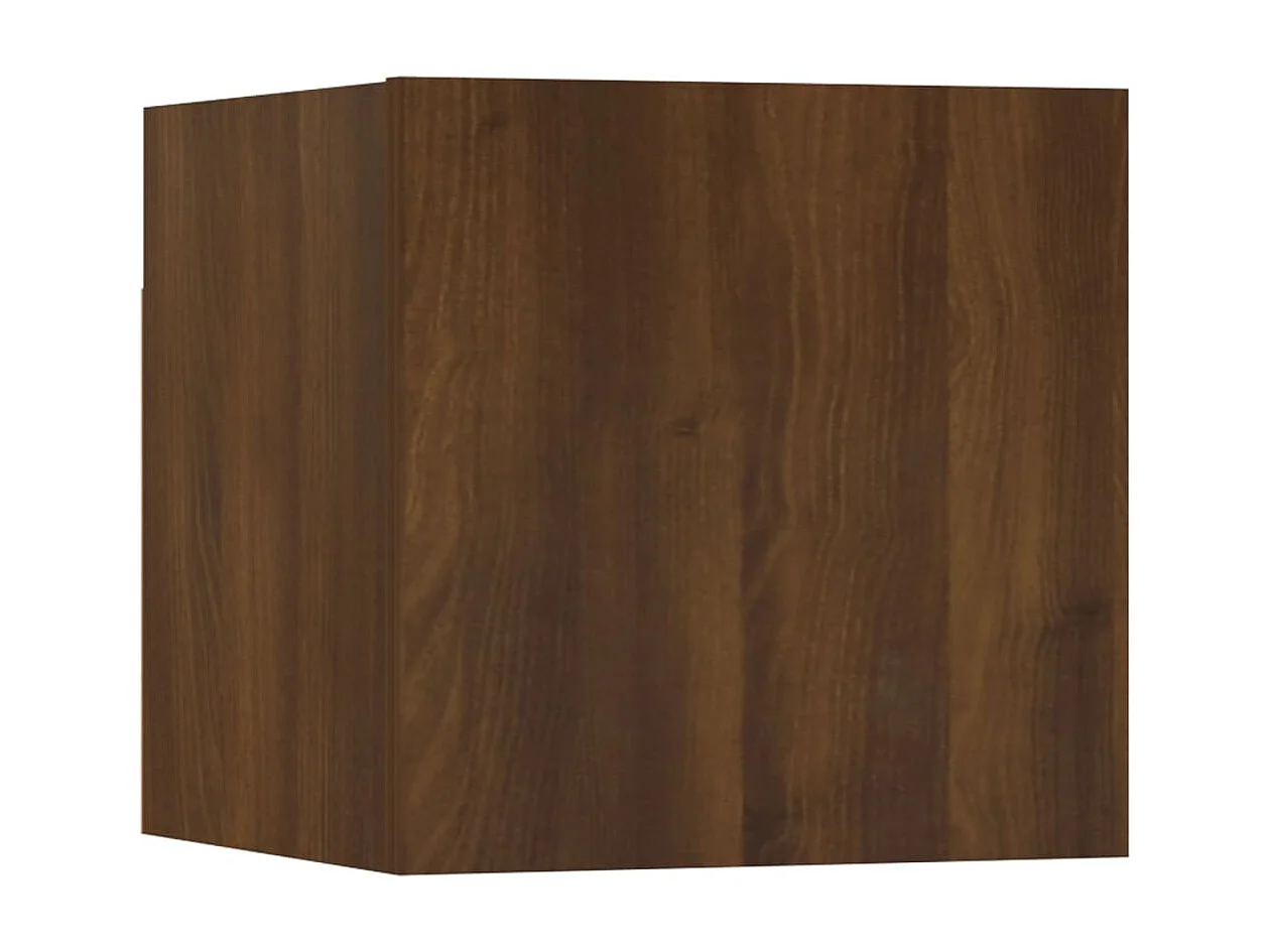 6-delige tv-standaardset bruin eiken parket