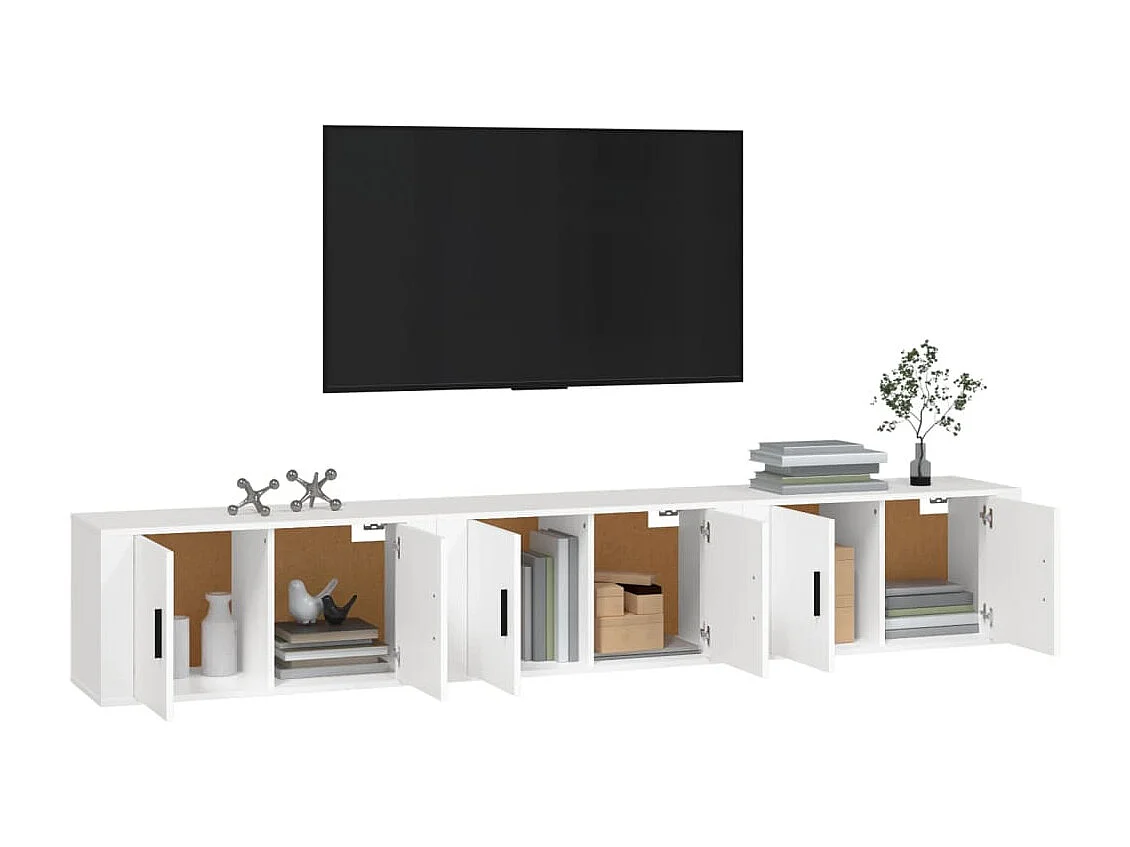 Muebles TV de pared 3 piezas blanco 80x34,5x40 cm