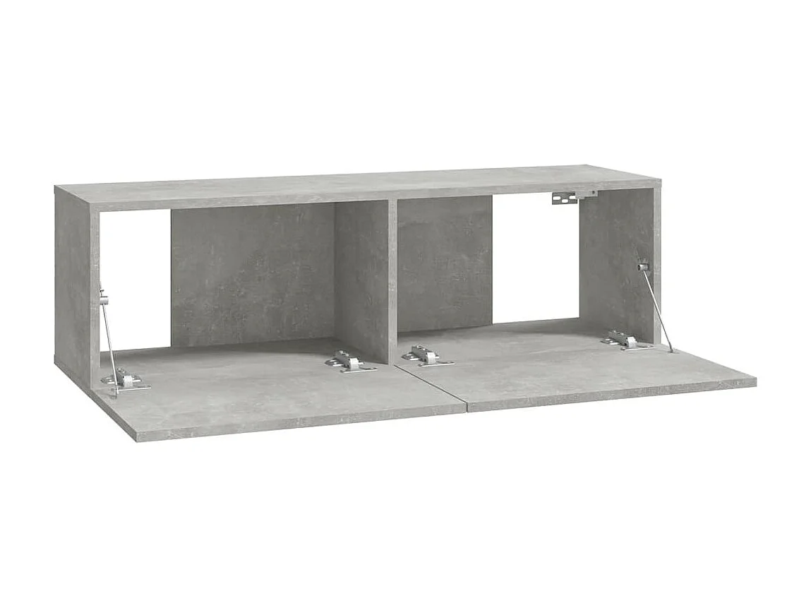 Mueble TV 2 piezas Gris hormigón 100x30x30 cm Madera contrachapada