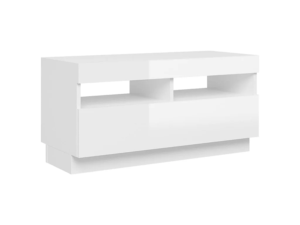 Móvel de TV com luzes LED brancas brilhantes 80x35x40 cm