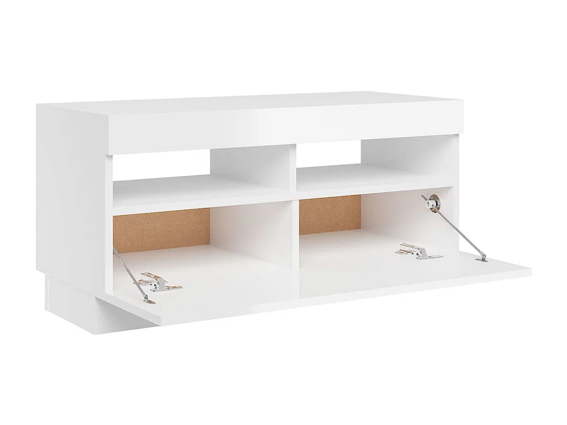 Móvel de TV com luzes LED brancas brilhantes 80x35x40 cm