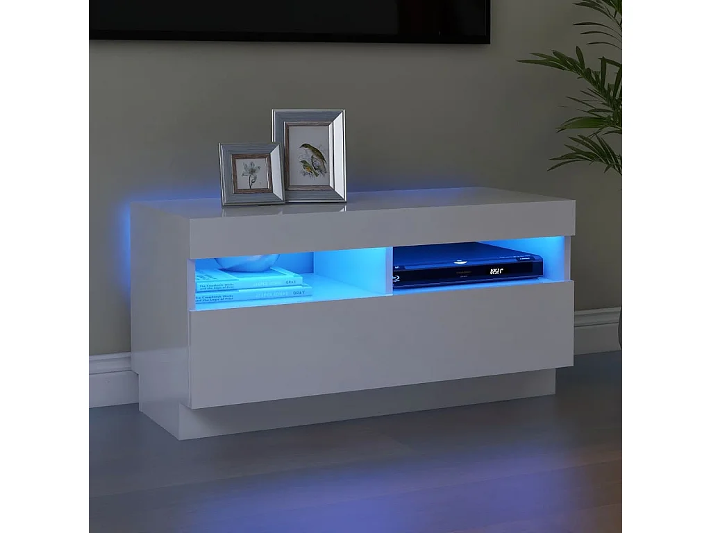 TV-meubel met helder witte LED-verlichting 80x35x40 cm