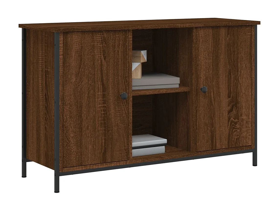 Bruin eiken tv-meubel 100x35x65 cm samengesteld hout