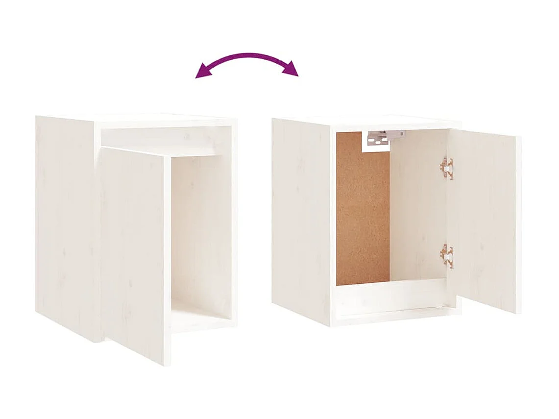 TV-meubel 6 stuks Wit Massief grenenhout