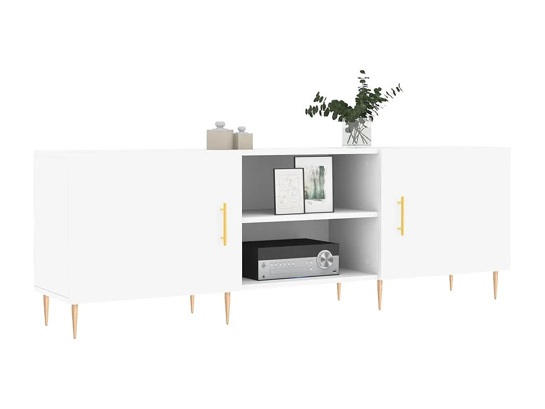 Mobile TV bianco 150x30x50 cm in derivati del legno