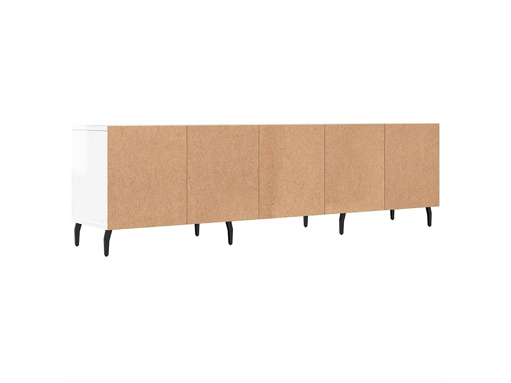 Meuble TV blanc brillant 150x30x44,5 cm bois d'ingénierie