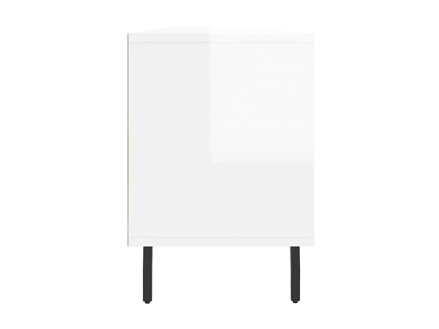 Meuble TV blanc brillant 150x30x44,5 cm bois d'ingénierie
