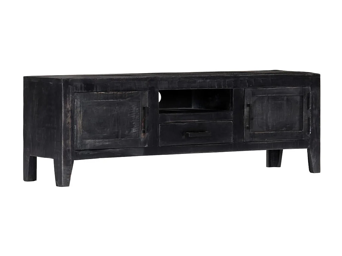 Mobile TV nero 118 x 30 x 40 cm Legno massello di mango