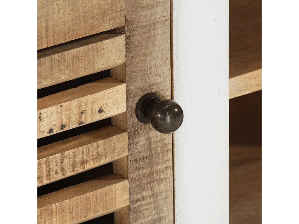 Meuble TV 110x30x40 cm Bois massif de manguier