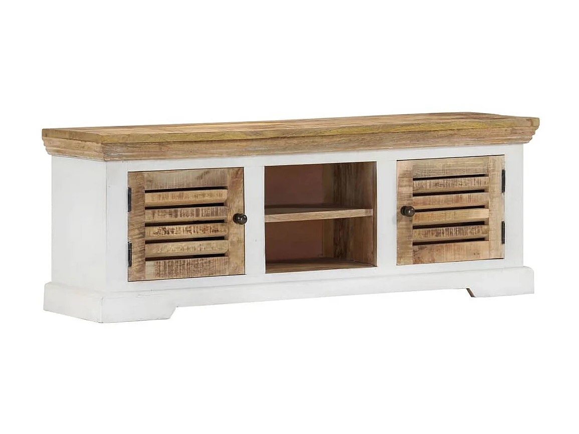 Meuble TV 110x30x40 cm Bois massif de manguier
