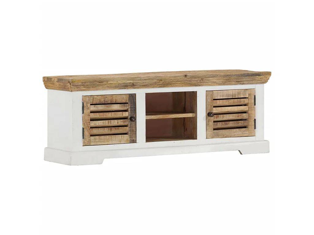 Meuble TV 110x30x40 cm Bois massif de manguier