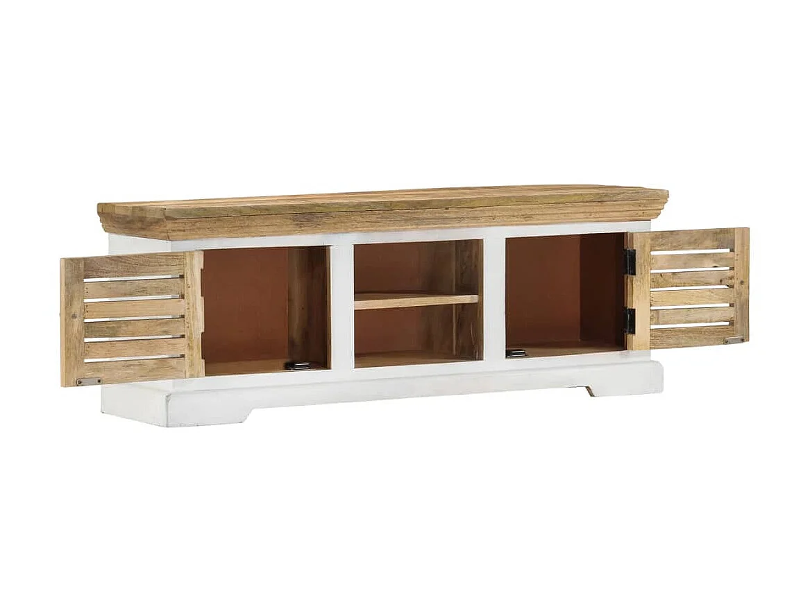 Meuble TV 110x30x40 cm Bois massif de manguier