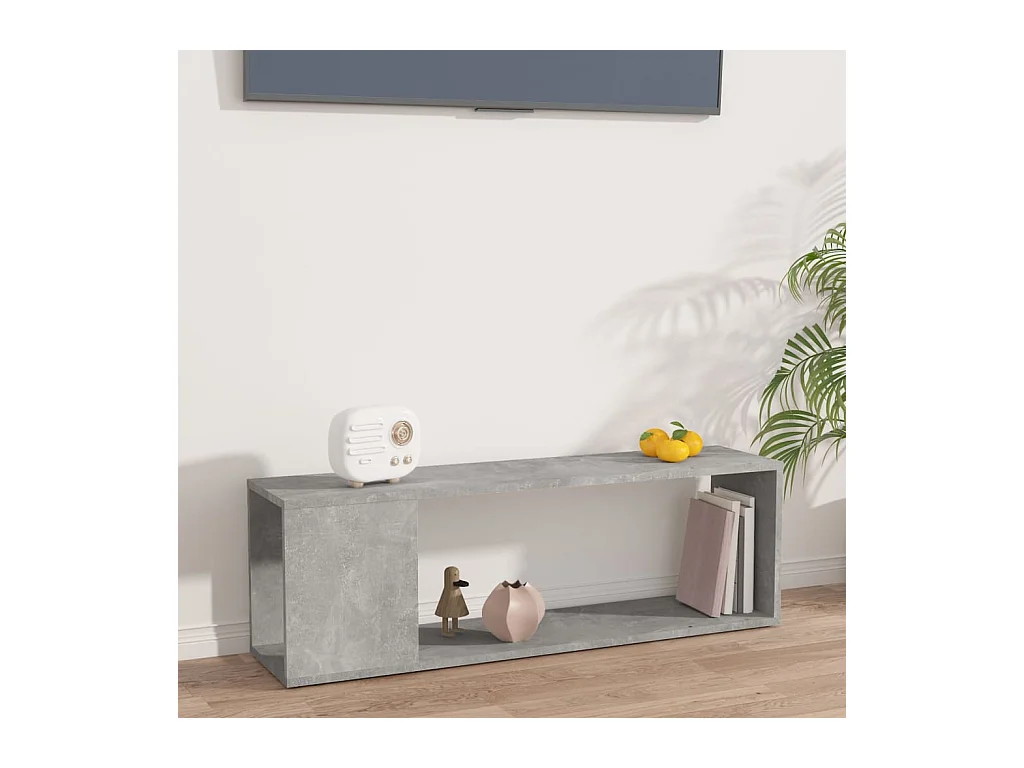 Meuble TV Gris béton 100x24x32 cm Aggloméré