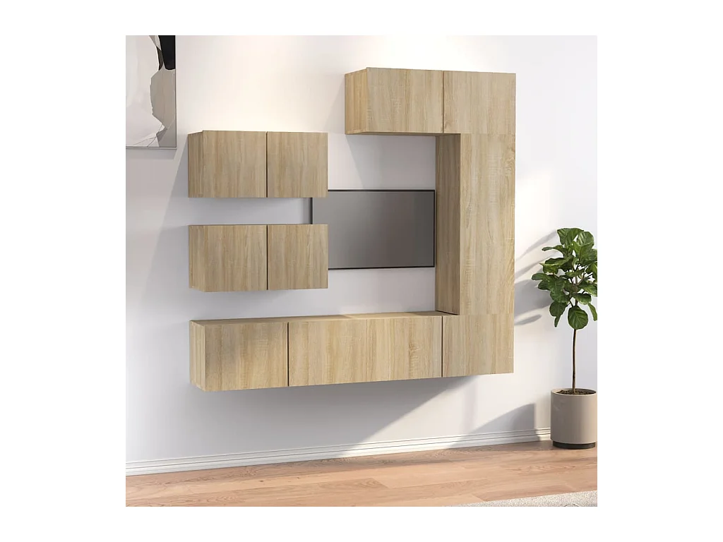 Ensemble de meubles TV 6 pcs Chêne sonoma Bois d'ingénierie