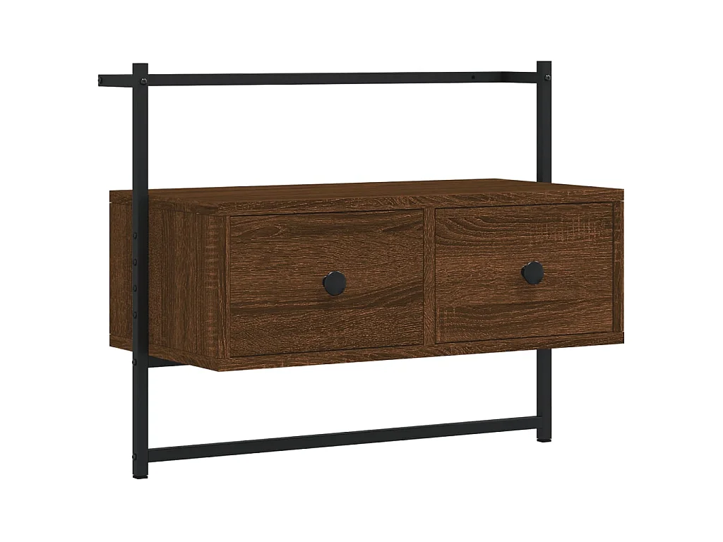 Mueble TV suspendido roble marrón 60,5x30x51 cm de madera contrachapada