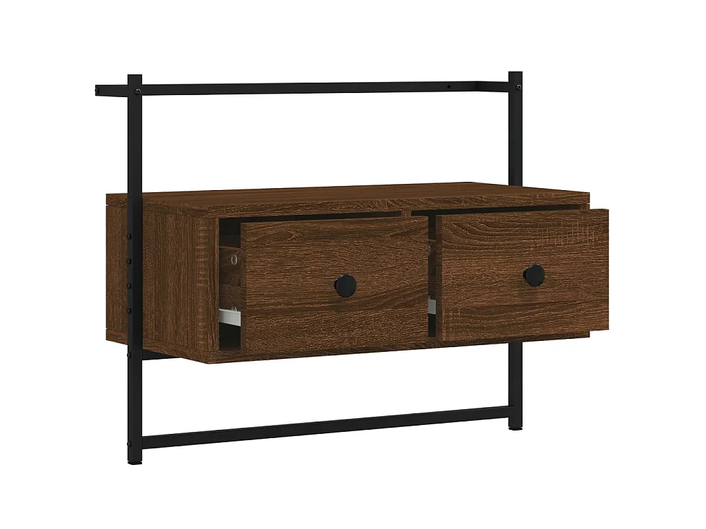 Mueble TV suspendido roble marrón 60,5x30x51 cm de madera contrachapada