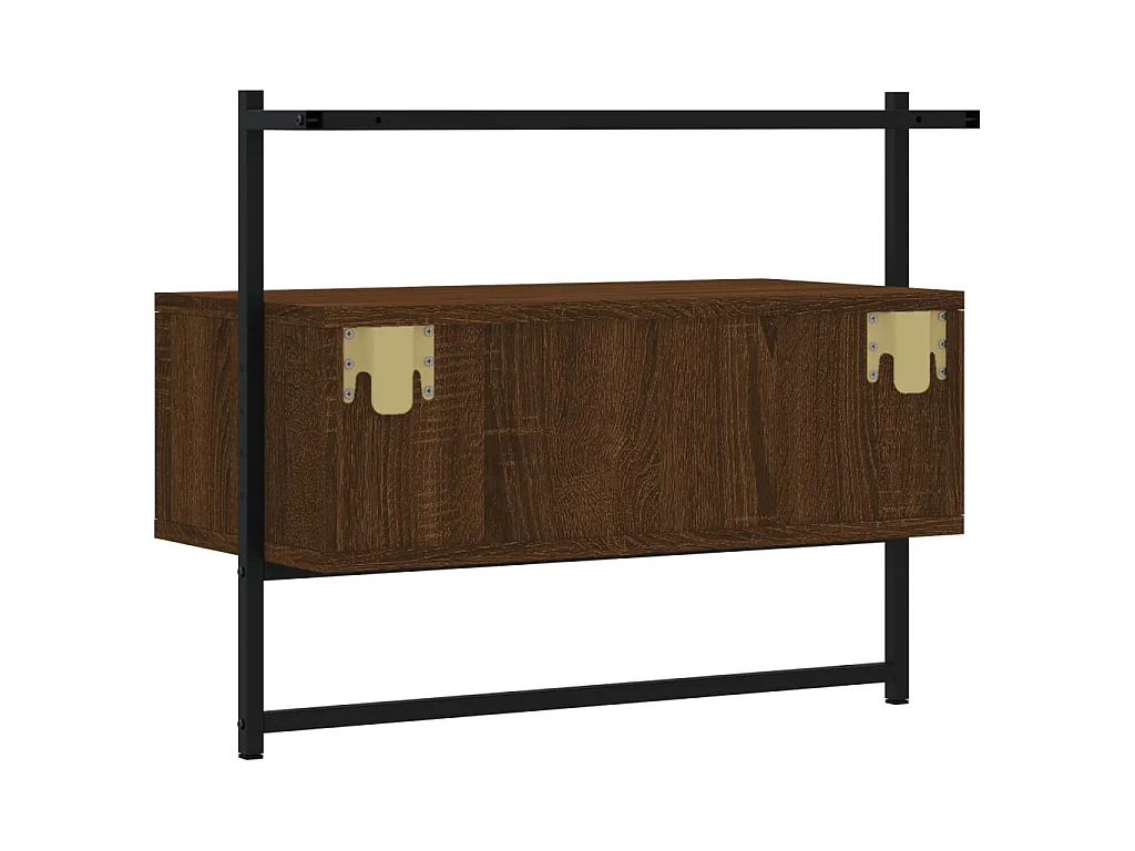 Bruin eiken tv-wandmeubel 60,5x30x51 cm samengesteld hout