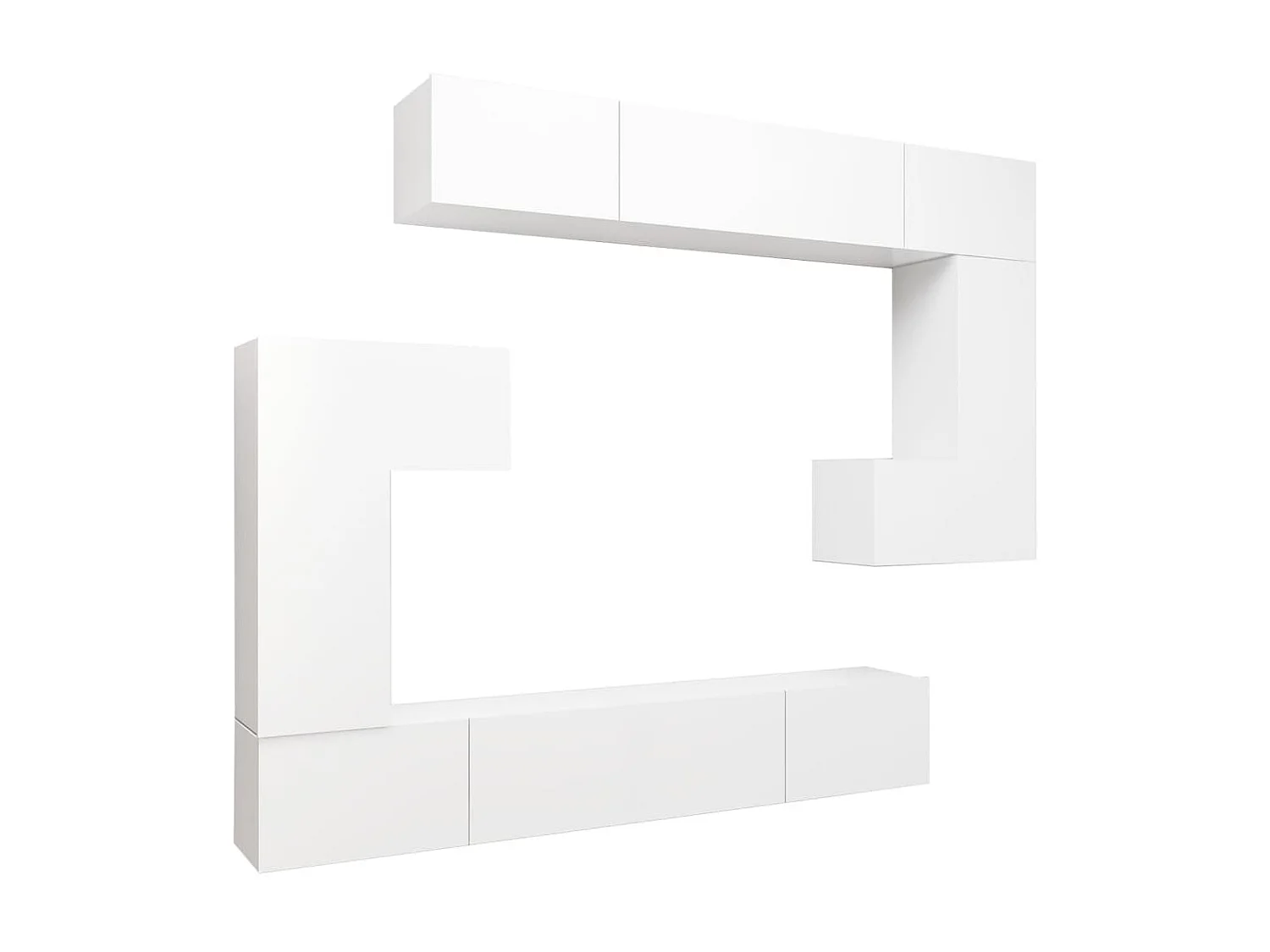 TV-Schrank-Set 8-tlg. Spanplatte Weiß