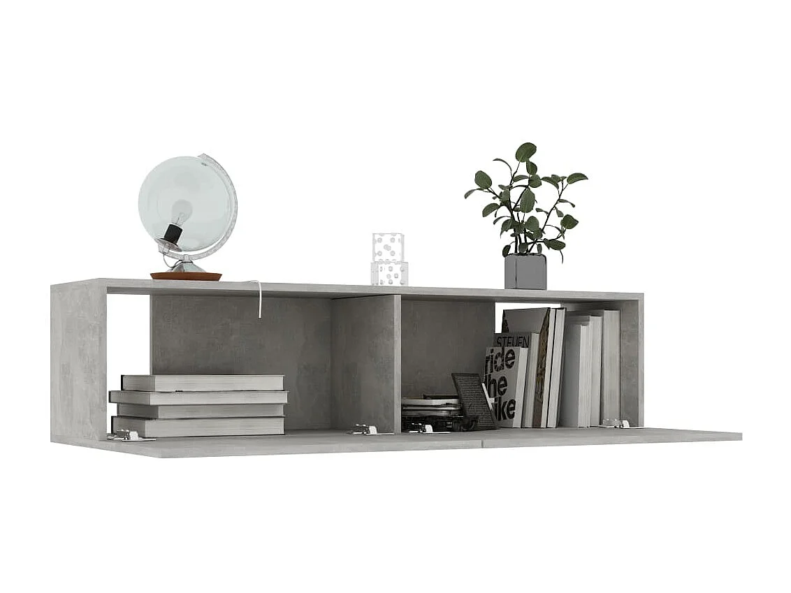 Meuble TV Gris béton 120x30x30 cm Aggloméré