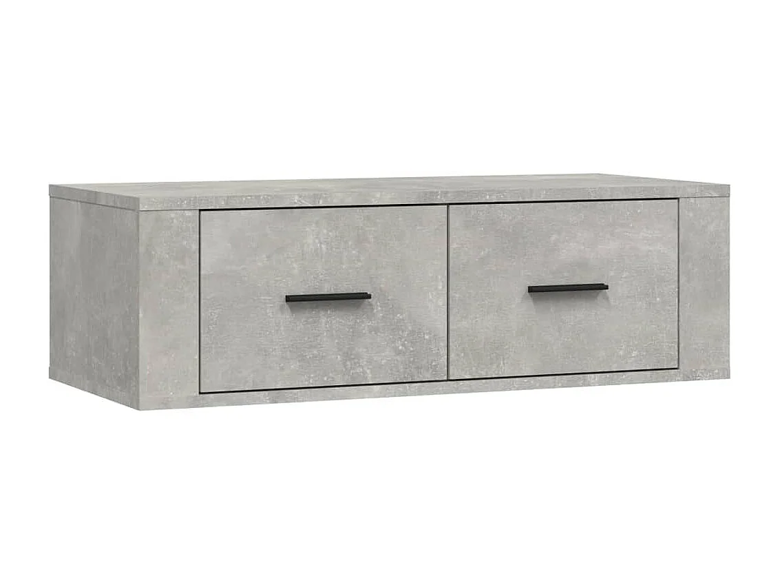 Meuble TV suspendu Gris béton 80x36x25 cm Bois d'ingénierie