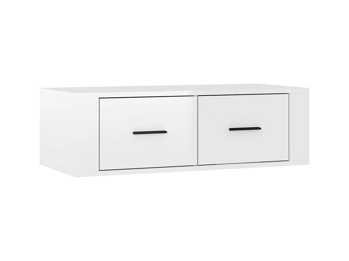 Meuble TV suspendu Blanc brillant 80x36x25 cm Bois d'ingénierie