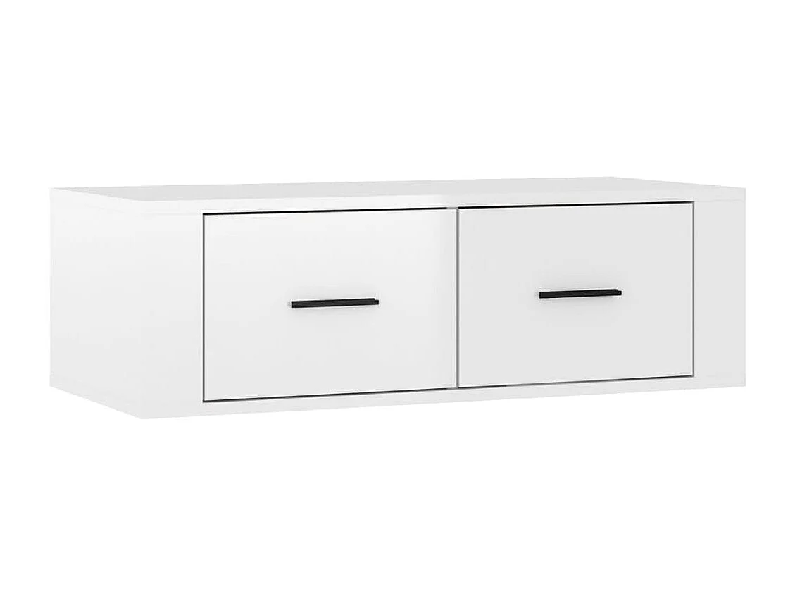 Meuble TV suspendu Blanc brillant 80x36x25 cm Bois d'ingénierie