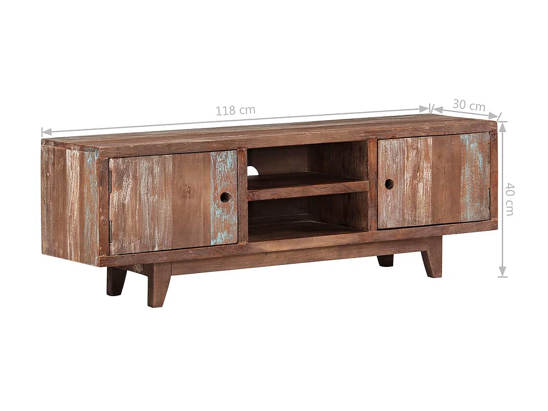 Mobile TV Legno massello di acacia Vintage 118 x 30 x 40 cm