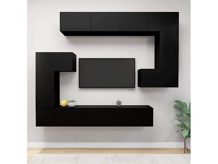 conjunto-mueble-tv-8-piezas-aglomerado-negro