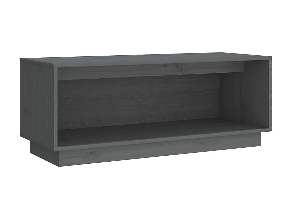 Meuble TV Gris 90x35x35 cm Bois de pin massif