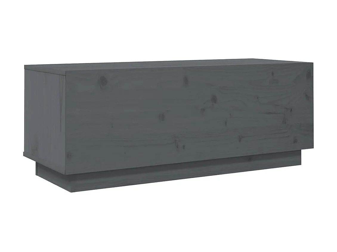 Meuble TV Gris 90x35x35 cm Bois de pin massif