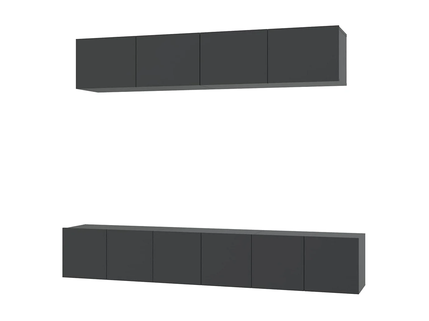 Ensemble de meubles TV 5 pcs Noir Bois d'ingénierie