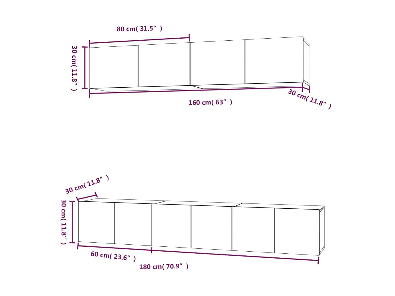 Ensemble de meubles TV 5 pcs Noir Bois d'ingénierie