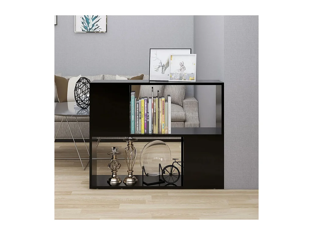 Meuble TV Noir 80x24x63 cm Aggloméré
