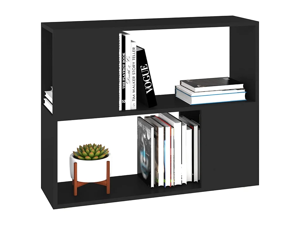 Meuble TV Noir 80x24x63 cm Aggloméré