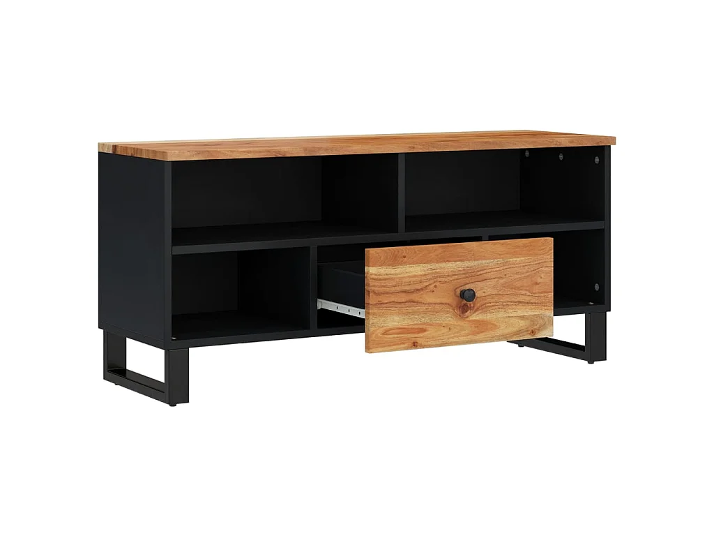 TV-meubel 100x33x46 cm massief en bewerkt acaciahout