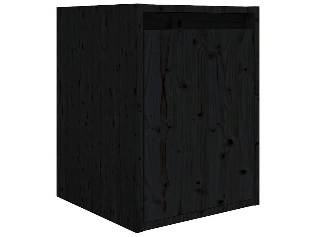 Meubles TV 3 pcs Noir Bois massif de pin