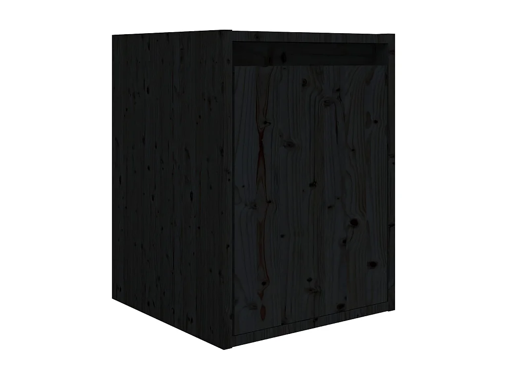 Meubles TV 3 pcs Noir Bois massif de pin